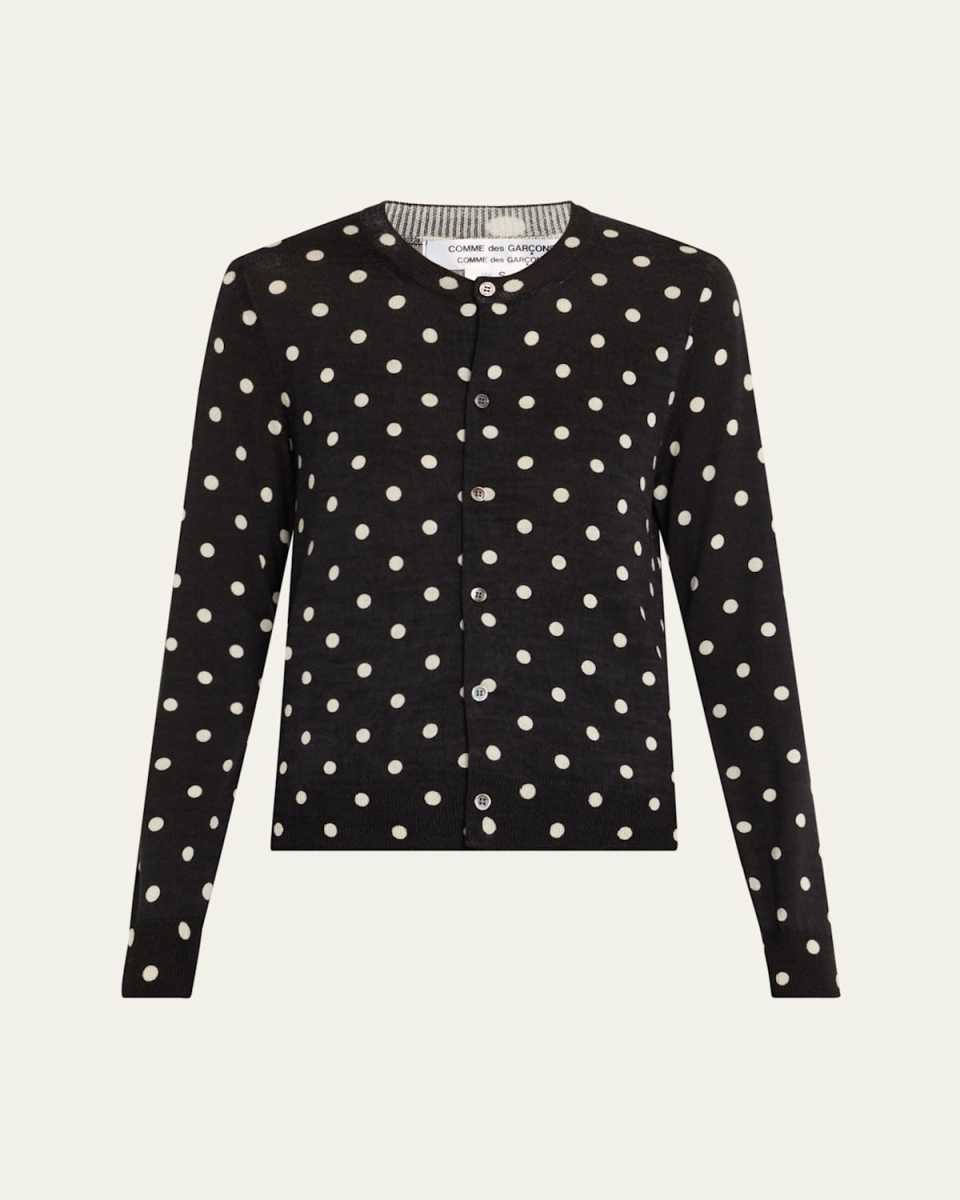 Poka Dot Wool Cardigan Sweater